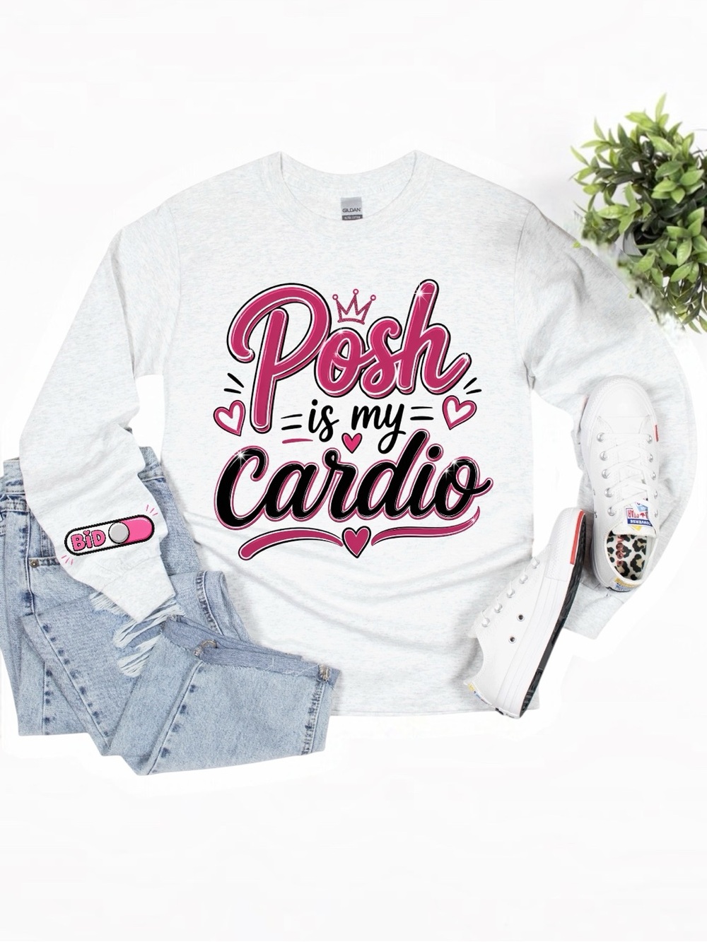 Posh Is My Cardio Graphic long sleeve t-shirt S M L XL New custom made funny